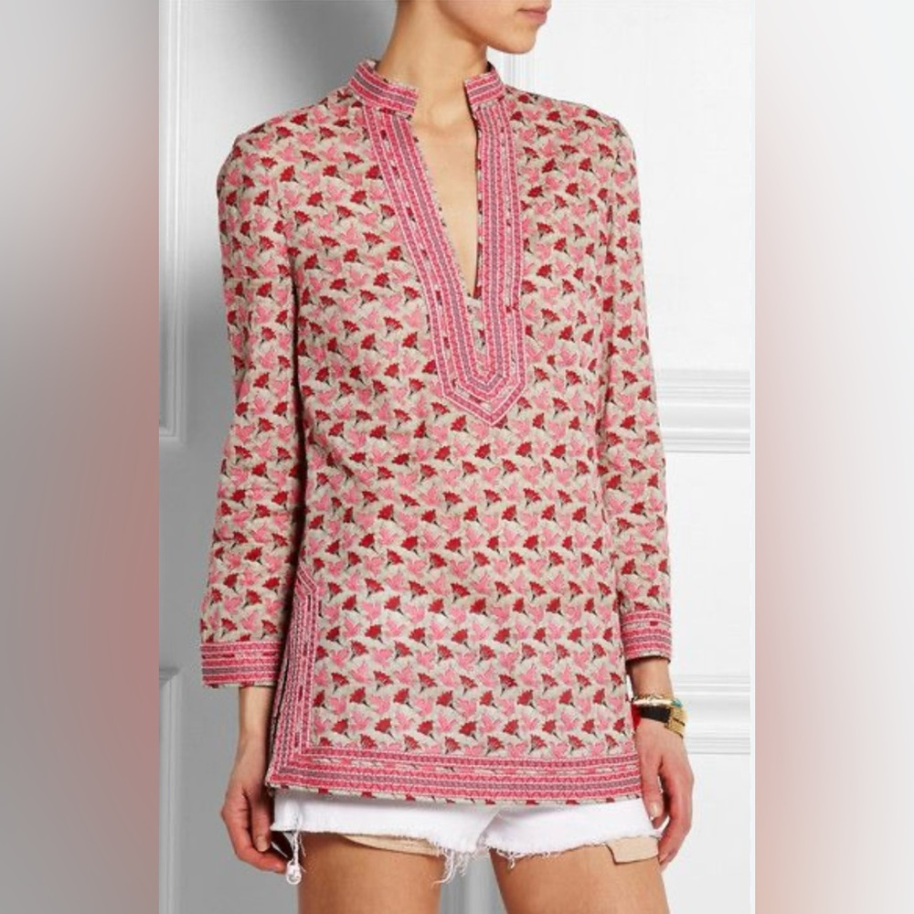 Tory Burch Tunic Voile Size 8 Pit to Pit 19.5” Length 30” Arm 23” EUC